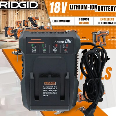 #ad #ad NEW Battery Charger For Ridgid R840085 Lithium Battery Rigid 18V R840087 R840083 $23.99