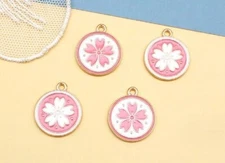 60pcs sakura Metal Charm Pendant DIY Necklace Jewelry Making