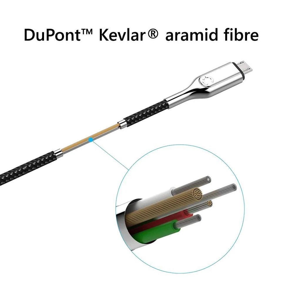 Cygnett 2M Armoured USB A to Micro USB Cable Black - CY2673PCCAM - Image 2 of 4