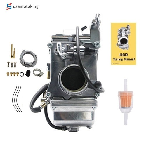 Polished Carburetor For Mikuni HSR42 HSR 42mm Harley Davidson EVO Twin Cam TM42 - Foto 6