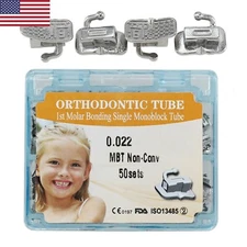 50Sets Dental Orthodontic Buccal Tube Monoblock MBT 022 1st Molar 6# Bondable