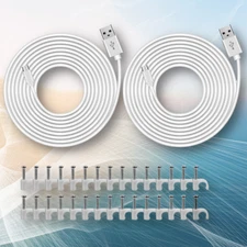 2Pack 20Ft Power Cable for Blink Mini Security Camera, with 30 Wire Clips, USB