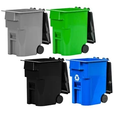 Set of 4 Trash Recycling Cans with Lid & Wheels  for WWE & AEW Figures
