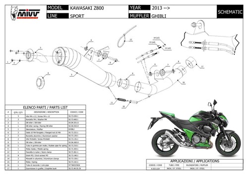 Tubo De Escape Silenciador MIVV Ghibli para Kawasaki Z 800 2013 > 2016 - Imagen 6 de 6