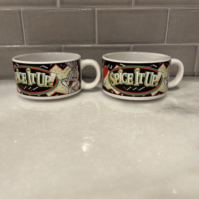 Bugs Bunny Warner Bros Daffy Duck 2000 Spice It up Soup Mug Bowls 
