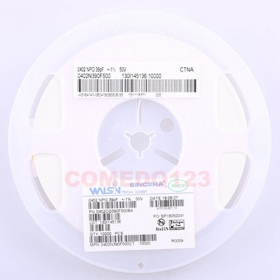 10000PCS/Reel 0402 39pF 50V NPO/C0G ±1% 0402N390F500CT   Ceramic Capacitor #D2*