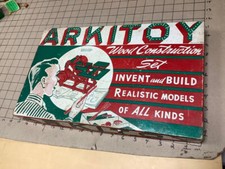 vintage Original: ARKITOY wood construction set 3 clean, in box, w instructions