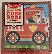 melissa doug vehicles cube puzzle