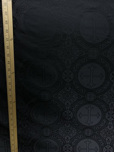 SCHWARZES LITURGISCHES KREUZ BROKAT STOFF (55 Zoll) Verkauft vom Hof - Bild 4 von 8