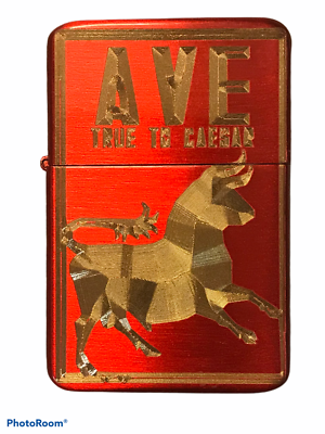 FALLOUT New Vegas CAESAR LEGION Red Ice lighter *FREE ENGRAVING* Ave True  Bull
