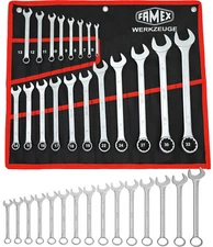 FAMEX Schraubenschlüssel Set Maulschlüssel Gabelschlüssel Satz Maul Gabel Ring
