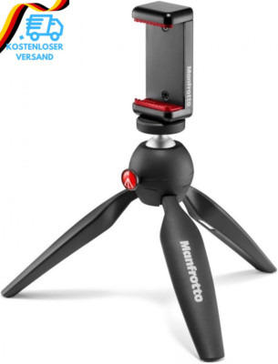 Manfrotto MKPIXICLMII-BK, Mini-Stativ Mit Universeller Smartphone-Klemme, Made i