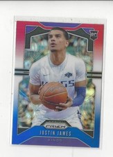 2019-20 Panini Prizm Prizms Red White and Blue #295 Justin James RC Kings