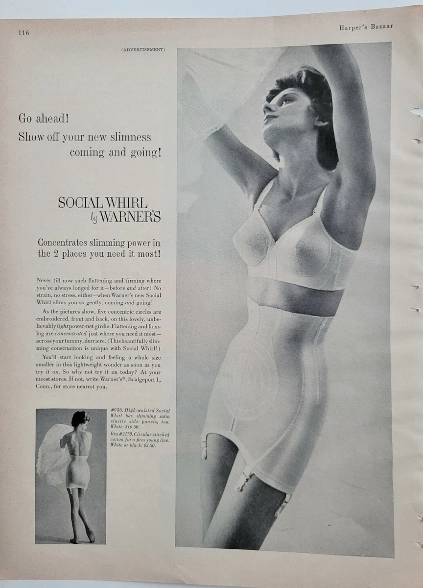 1959 women's Warners Social Whirl girdle bra vintage lingerie ad