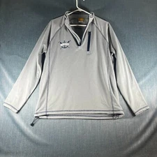 Borgata Collection Mens Sweater Light Gray Quarter Zip Pullover Size M Polyester