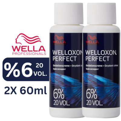 2x Wella Welloxon Perfect 6% 60 ml Creme Entwickler Oxidant 20 Vol. Wasserstoff