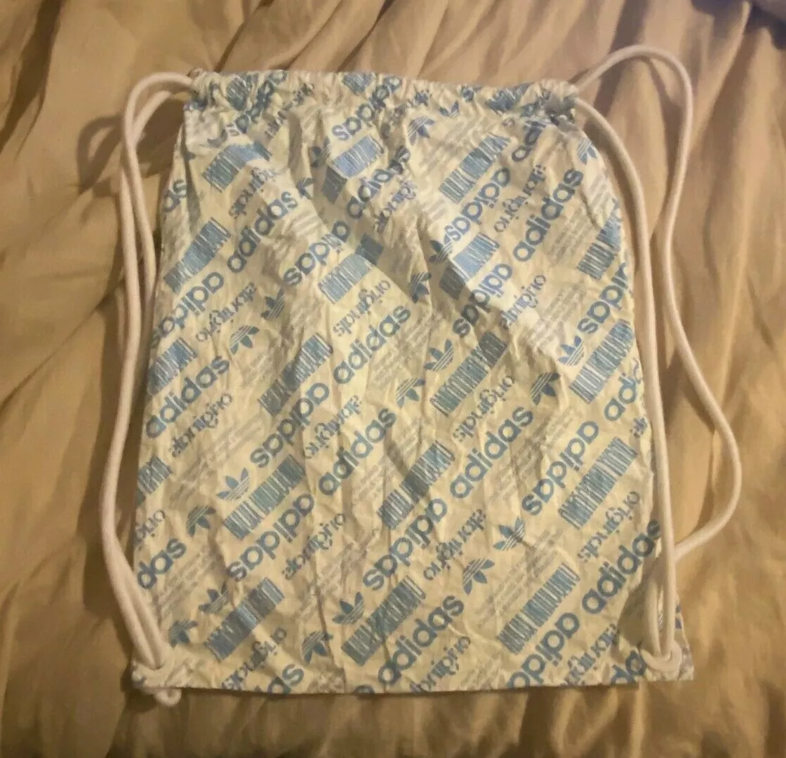 ALEXANDER WANG ADIDAS Dupont Tyvek White Blue Drawstring Dust Bag Back Pack OS