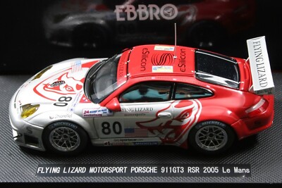 EBBRO 1:43 FLYING LIZARD MOTORSPORT PORSCHE 911 GT3 RSR 2005 LE