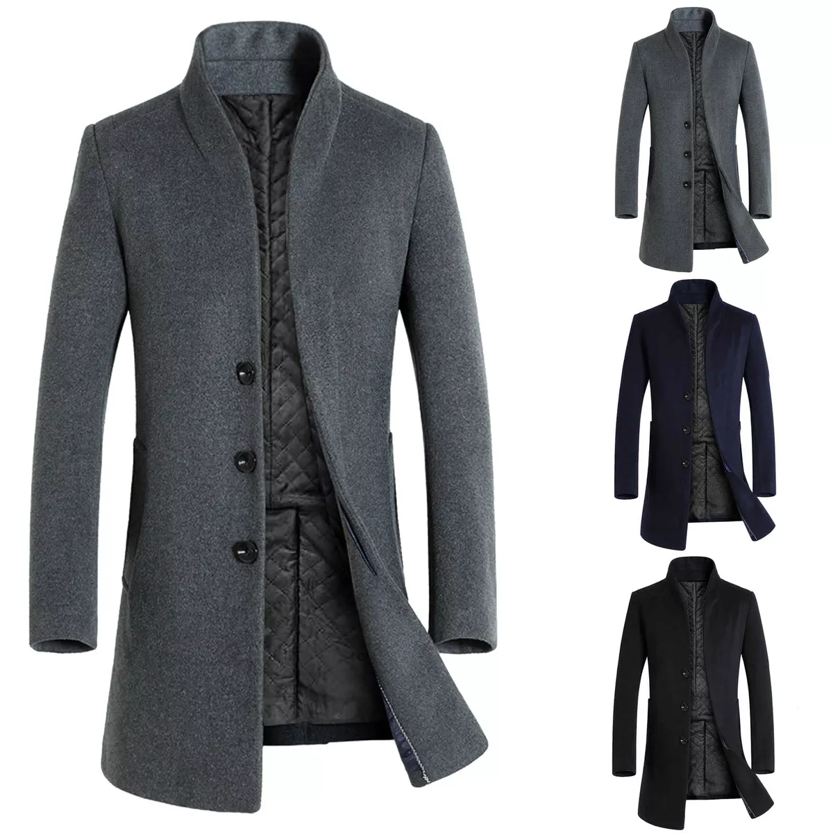 Stand collar hotsell overcoat