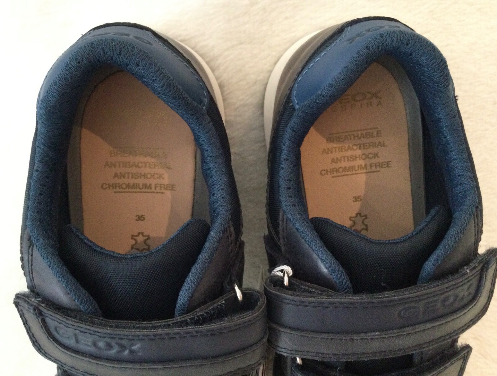 Geox Boys Trainer J Alben B E, Navy Leather, Size 2.5/35,  RRP £55 image 5