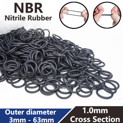 1.0mm Cross Section Nitrile Rubber O-Rings Seals 3mm - 63mm OD O Ring Sealing