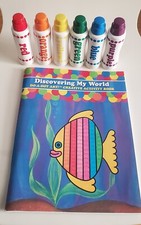 Do-a-Dot Art Sponge Tip Washable Markers Rainbow Color Pack 6 And 1 Book EUC