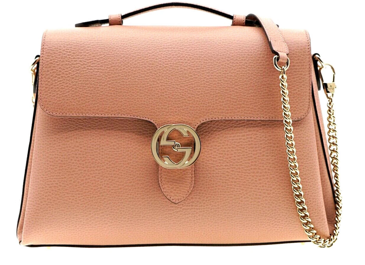 Gucci Interlocking Shoulder Bag (Outlet) Leather Medium Pink 2406911