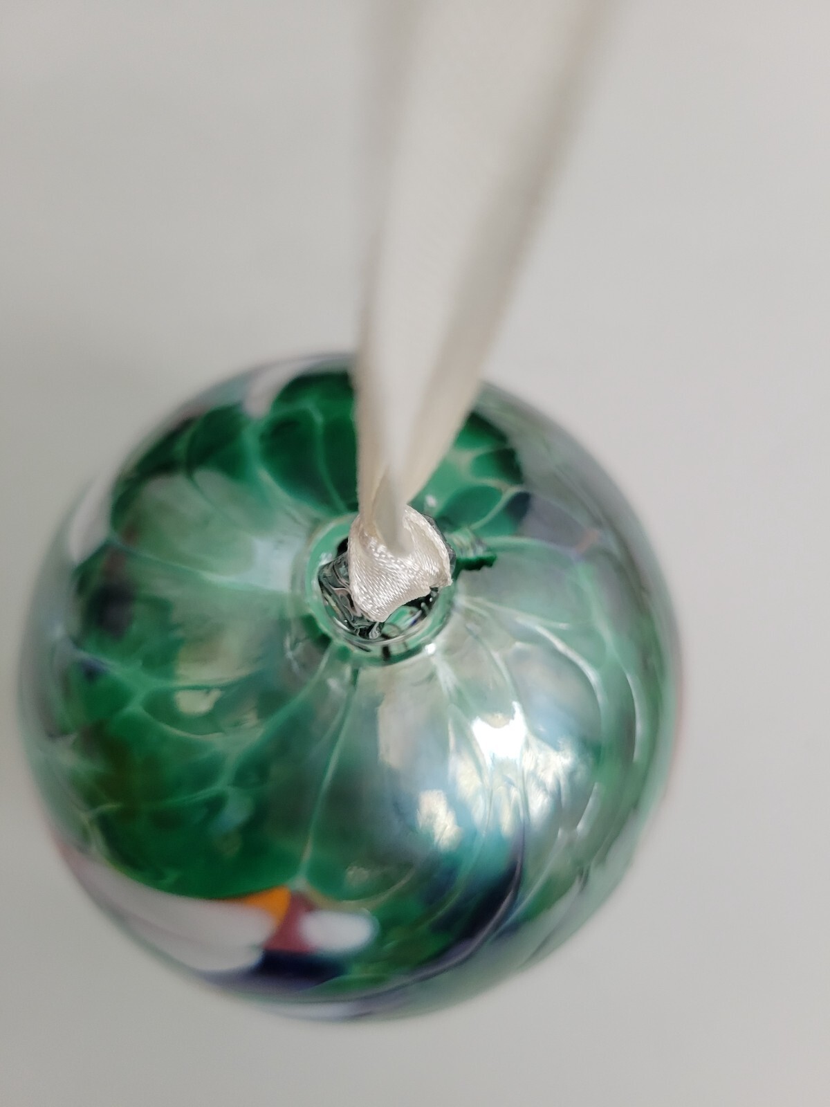 Traditional Friendship Hand Blown Ball Glass Kugel 4” Green Swirl Ornament