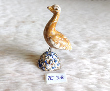 Antik Handgefertigt Bemalt Eisen Terrakotta Ente Vogel Pottery Figur Dekor TC318