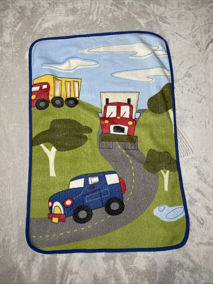 Manta para bebé construcción camiones coches carretera nubes felpa suave Lovey 30"x40" Foto 3 de 3