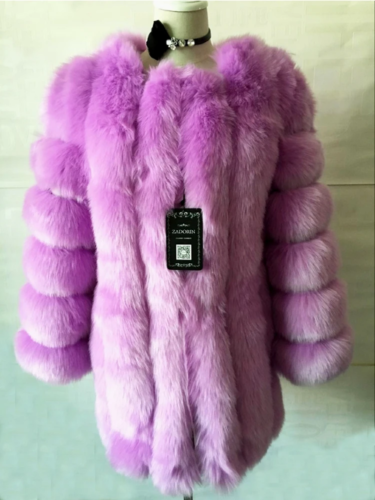 S-4XL Luxury Faux Fox Fur Coat Slim Long Faux Fur Jacket Women Fake Fur Coats - Picture 36 of 38