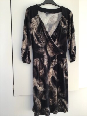 jersey kleid wickeloberteil z.biz schwarz snake schlangen print L boho blogger