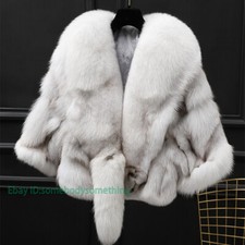 Real Genuine Fox Fur Coat Women's Fur Jacket Luxury Fluffy FUR Overcoat