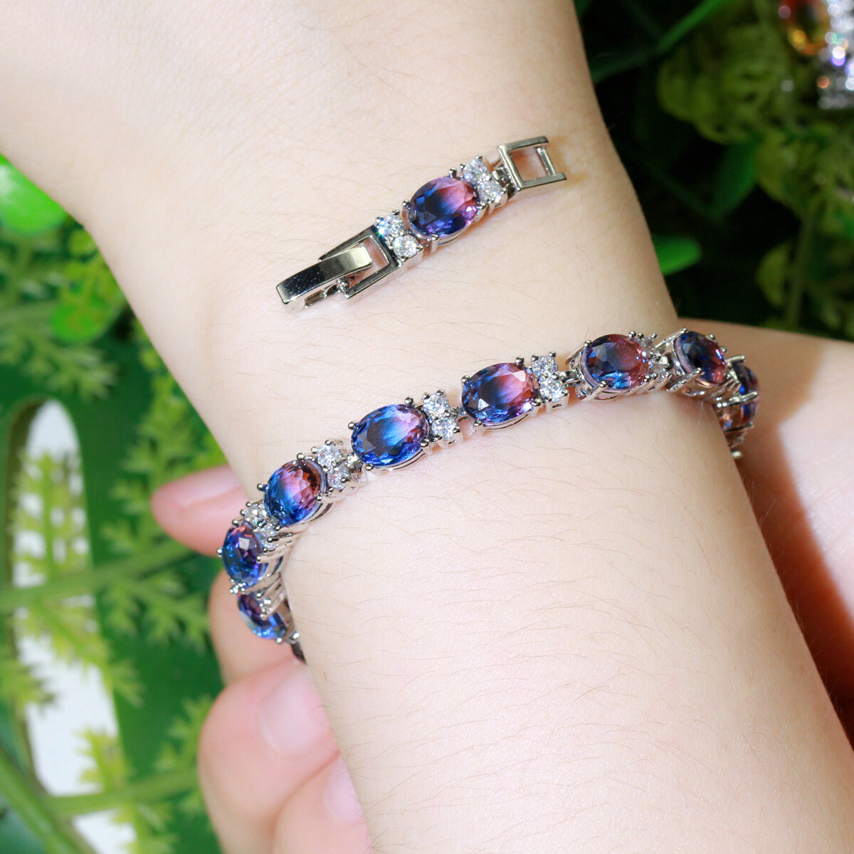 Mystic Jewelry Gift Bi Color Tourmaline White Topaz Women Silver Charm Bracelets eBay