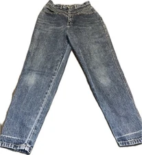 90s Vintage Gitano Jeans Womens 12 Avg, High Waist Barrel Jeans Medium Wash