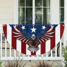 Patriotic Eagle Bunting Flag, Patriotic American Eagle Non-Pleated Fan Flag