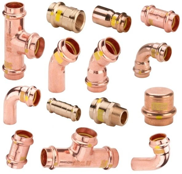 Viega Profipress GAS Kupfer Pressfitting Bogen 45 90 Muffe Übergang T-Stück DVGW