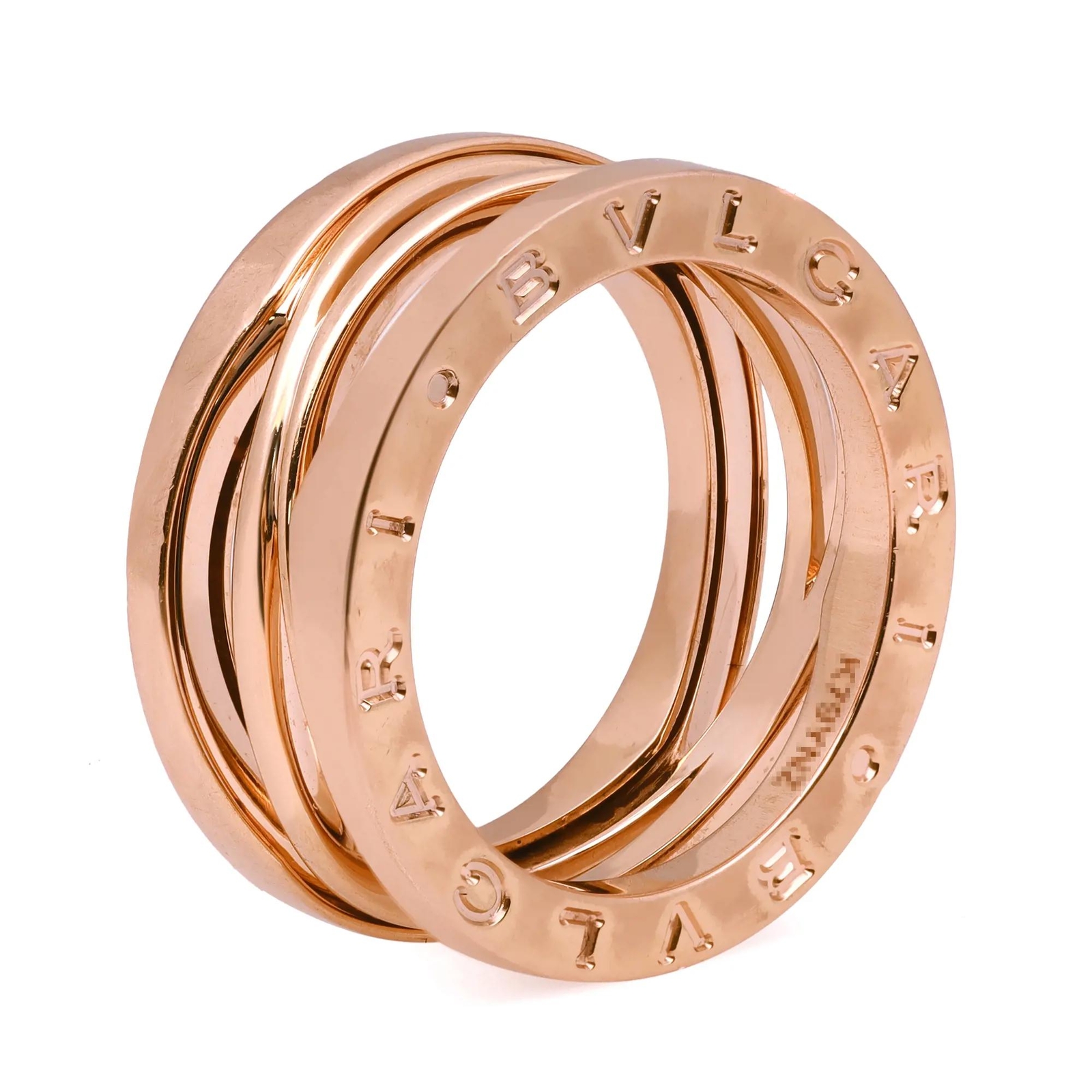 Bvlgari B.Zero1 Design Legend Three Band Ring 18K Rose Gold Size