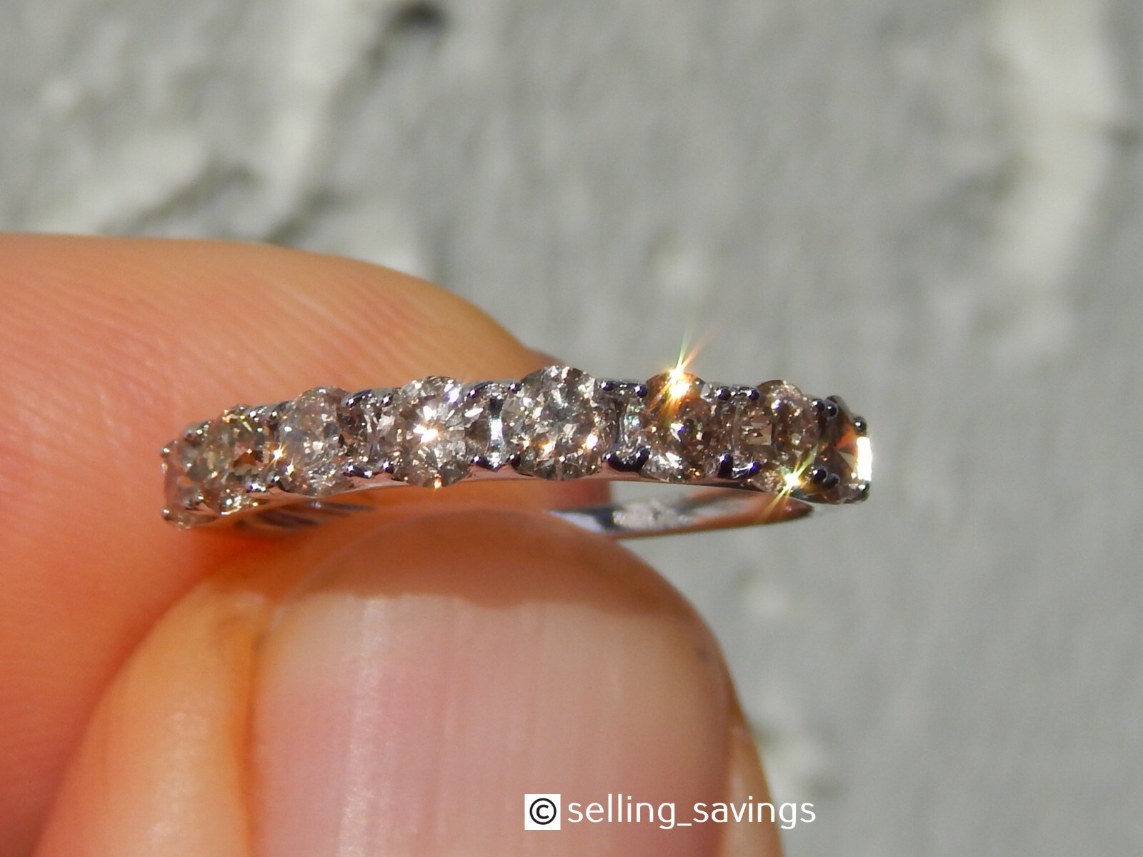 18K WHITE GOLD 1.00 TCW CHOCOLATE DIAMOND HALF ETERNITY STACKING BAND