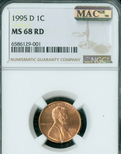 1995 D LINCOLN CENT NGC MS68 RED FMS PQ 2ND FINEST REGISTRY MAC SPOTLESS *