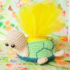 Bomboniere Tartaruga fatte a mano uncinetto Battesimo Comunione LEGGI DESCRIZ.