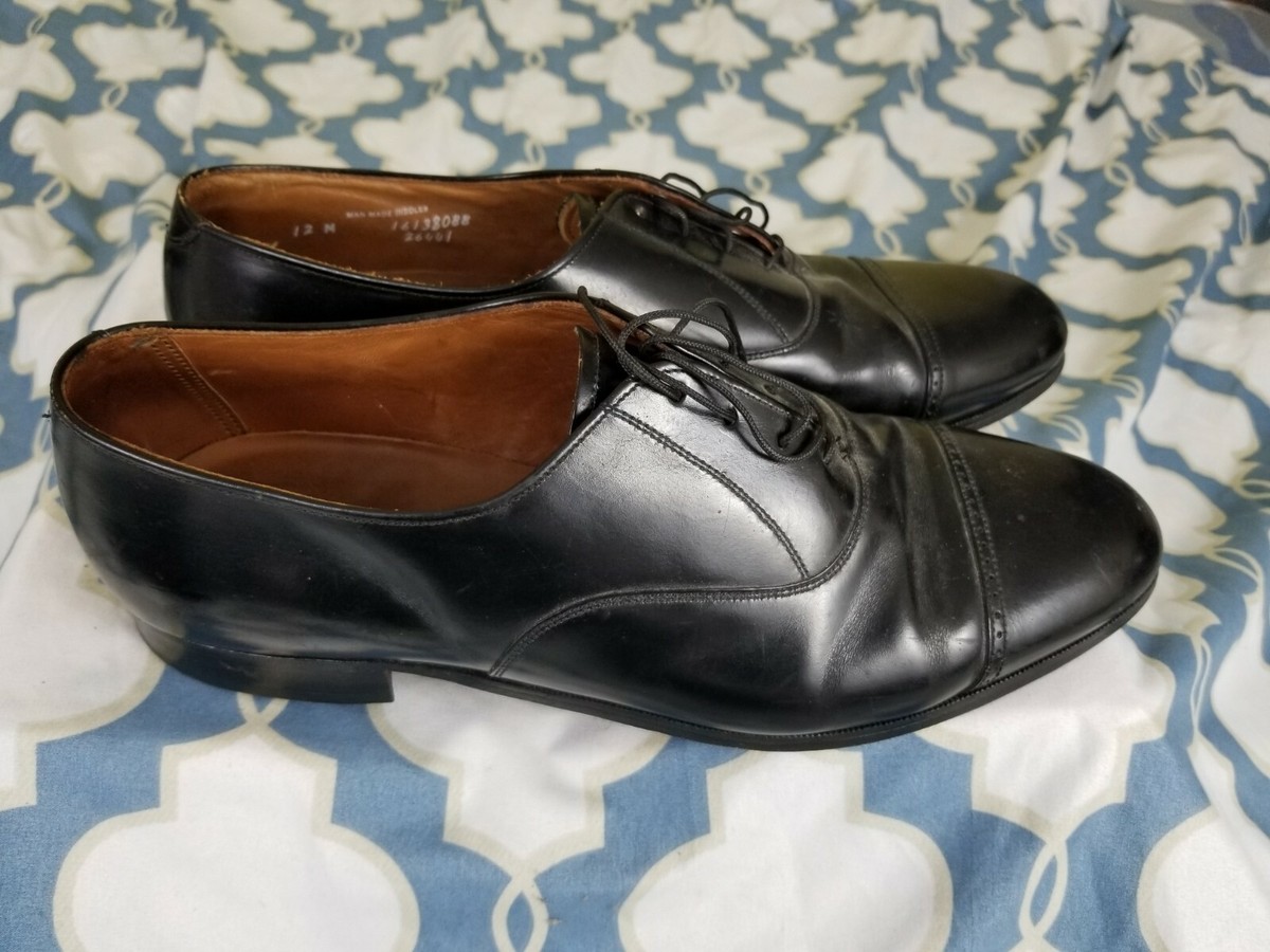 Mens Bostonian First Flex Black Leather Lace Up Oxfords  display picture 1