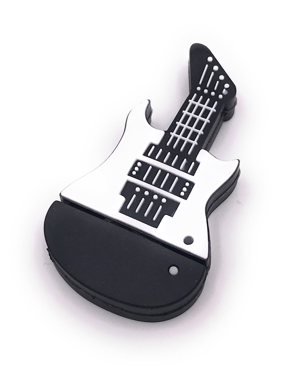 Chiavetta USB A Forma Di Chitarra Nera - Capacità Variabile - Divertente Gadget In PVC