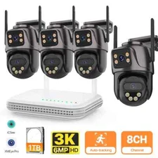6MP HD Dual Len Outdoor WIFI PTZ Camera NVR CCTV Security Video Surveillance Kit