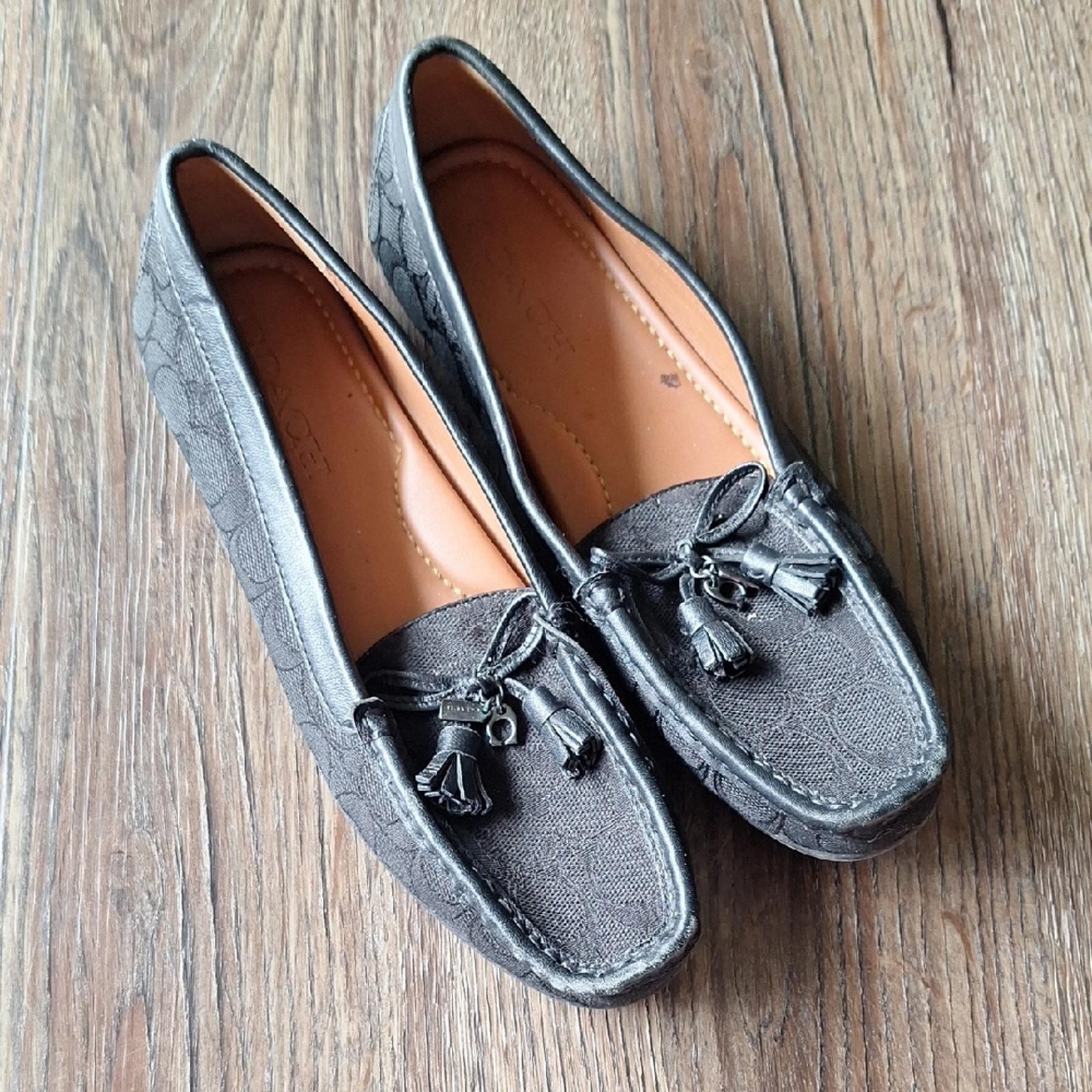 Coach Black Leather Driving Loafers Size 7.5 for Men