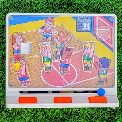 1978 Vintage Tomy Shorty Shooter Basketball Flipper Spiel Aufzieh Druckknopf