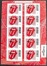 BRD 2026 SONDEREDITION THE ROLLING STONES 0,10&euro; RED BRIEFMARKEN BOGEN TONGUE rot