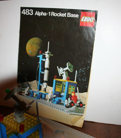 Vintage 1979 Lego 483: Classic Space: Alpha-1 Rocket Base - Manual - Extras! 99%