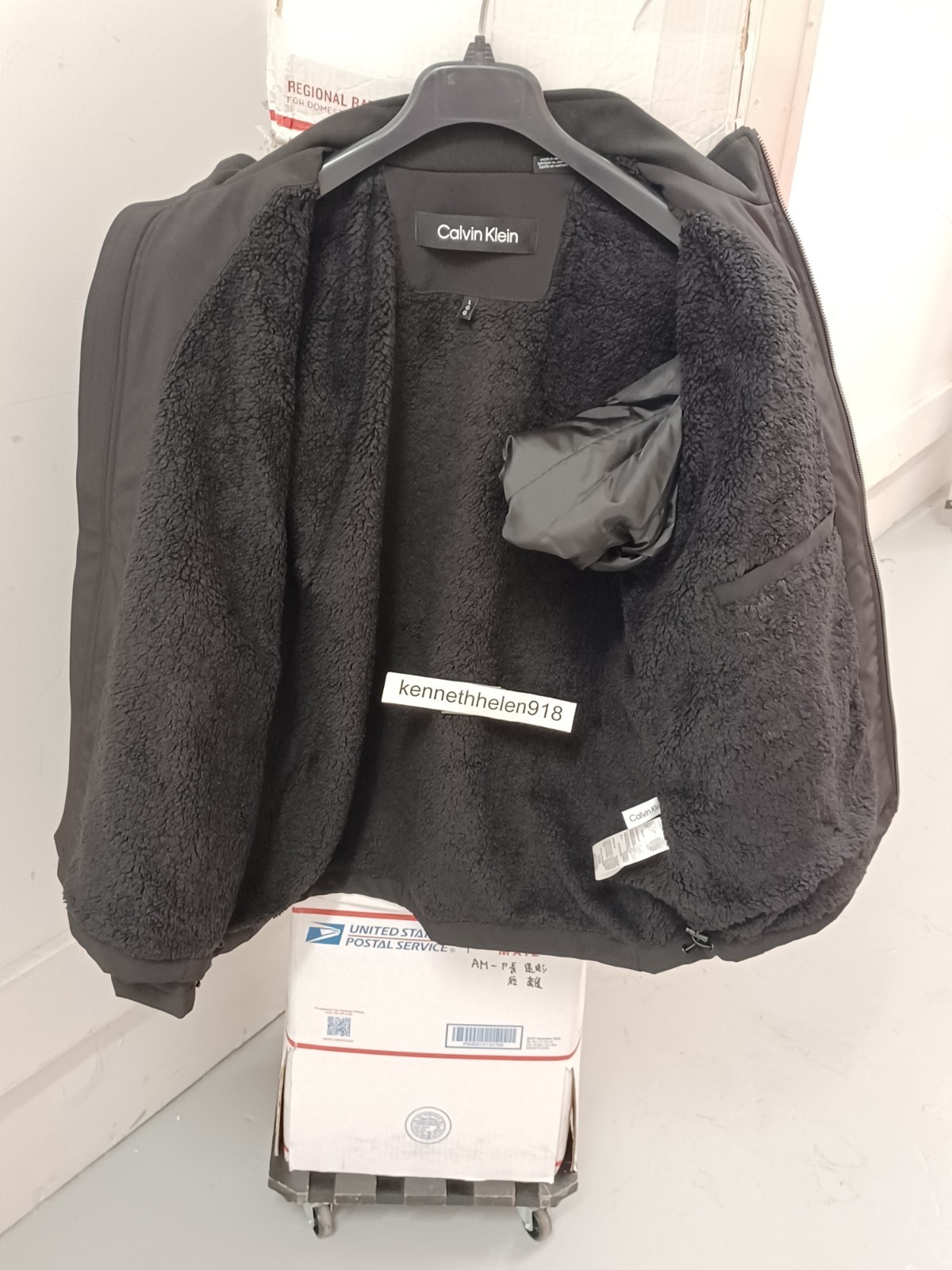 CALVIN KLEIN SHERPA LINED CLASSIC SOFT SHELL JACKET BLACK MENS SIZE LARGE image 4