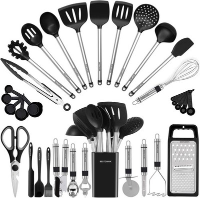 Kitchen Utensil Set-Silicone Cooking Utensils-33 Kitchen Gadgets & Spoons for